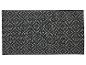 Čiernobiely obdĺžnikový vonkajší koberec s geometrickým vzorom