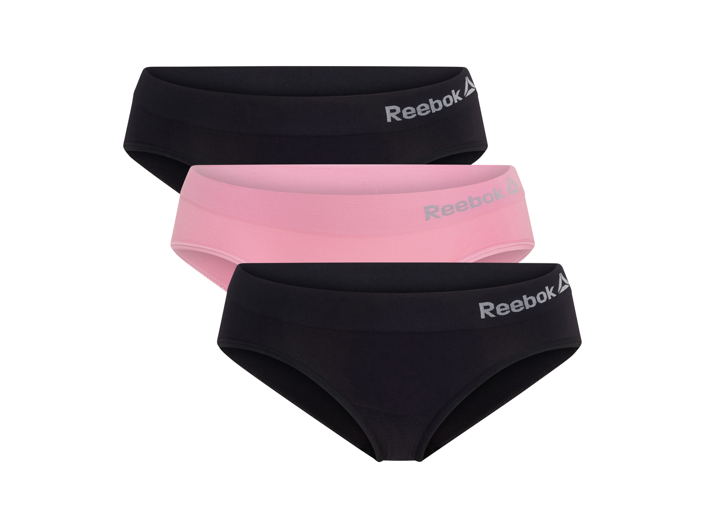 Reebok Dámske nohavičky, 3 kusy (čierna/ružová, S)