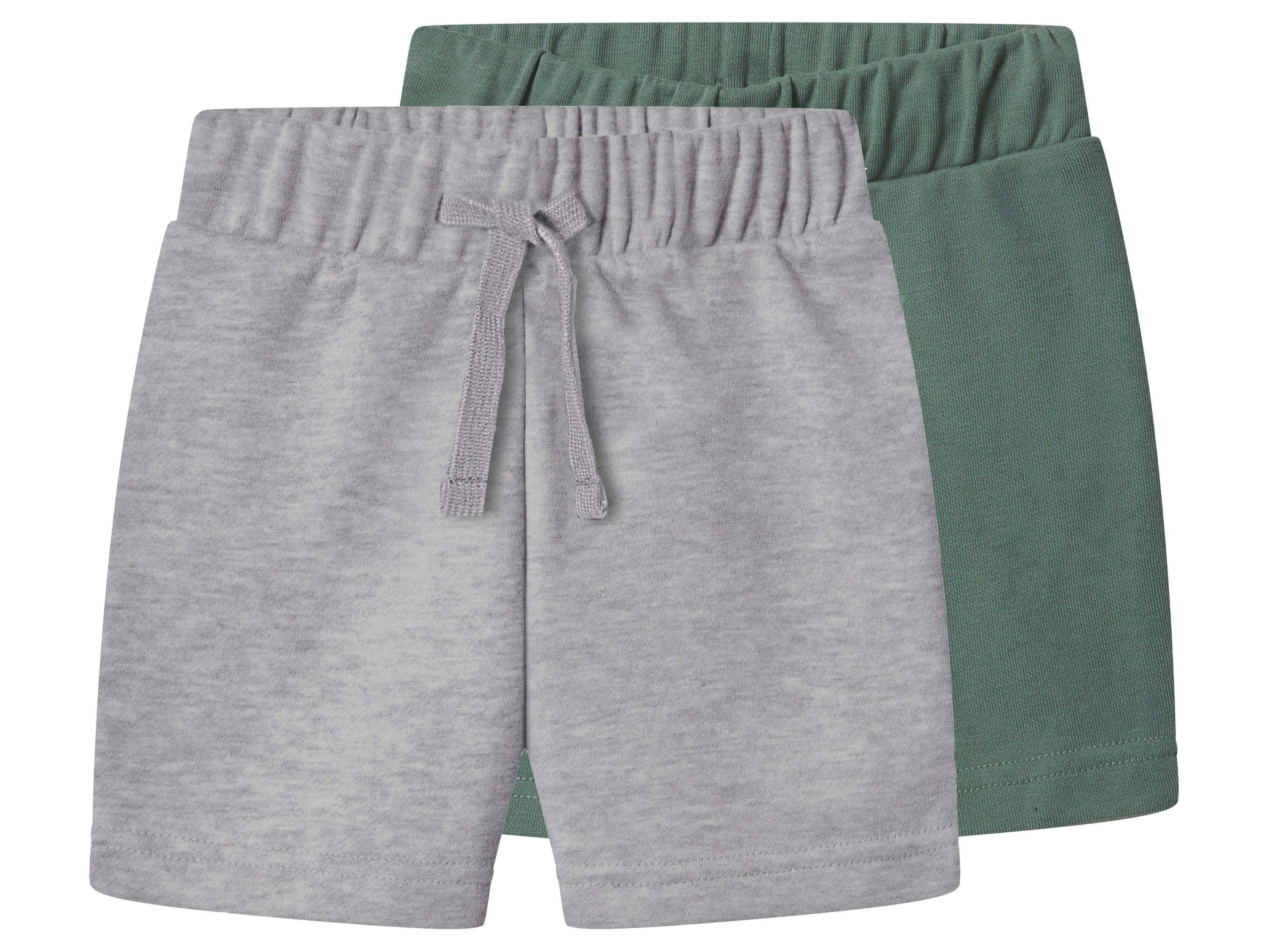 lupilu® Detské teplákové šortky, 2 kusy (sivá/kaki, 98/104)