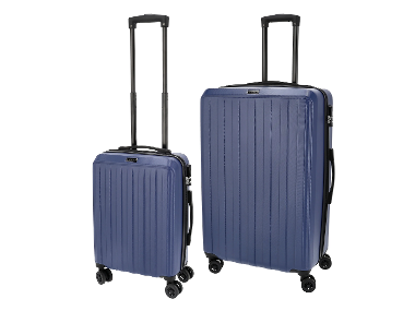 ESMARA® Cestovný kufor, 86 l, modrý + Príručný kufor, 30 l, modrý