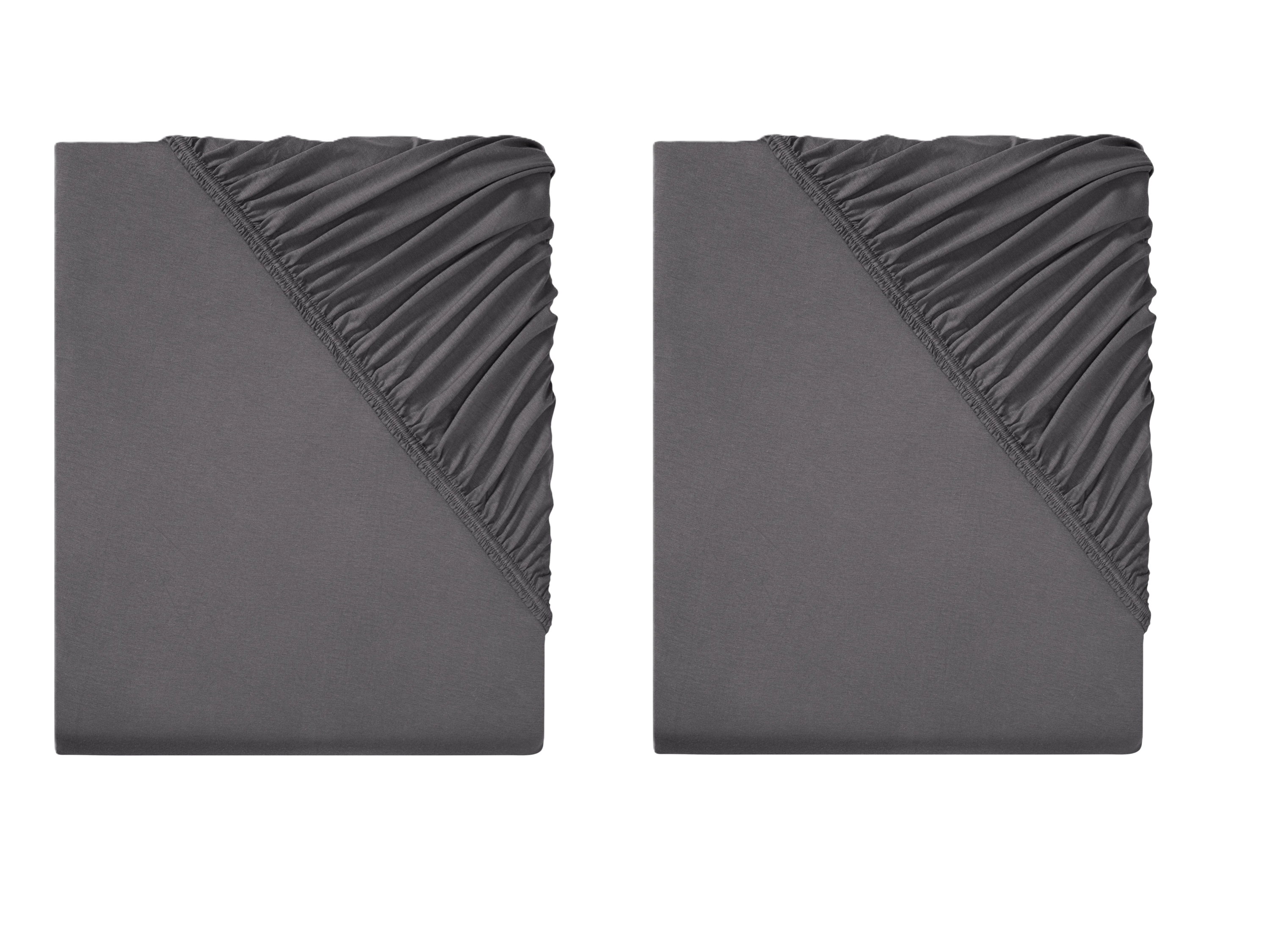 LIVARNO home Napínacia plachta, 90 – 100 x 200 cm, tmavosivá, 2 kusy