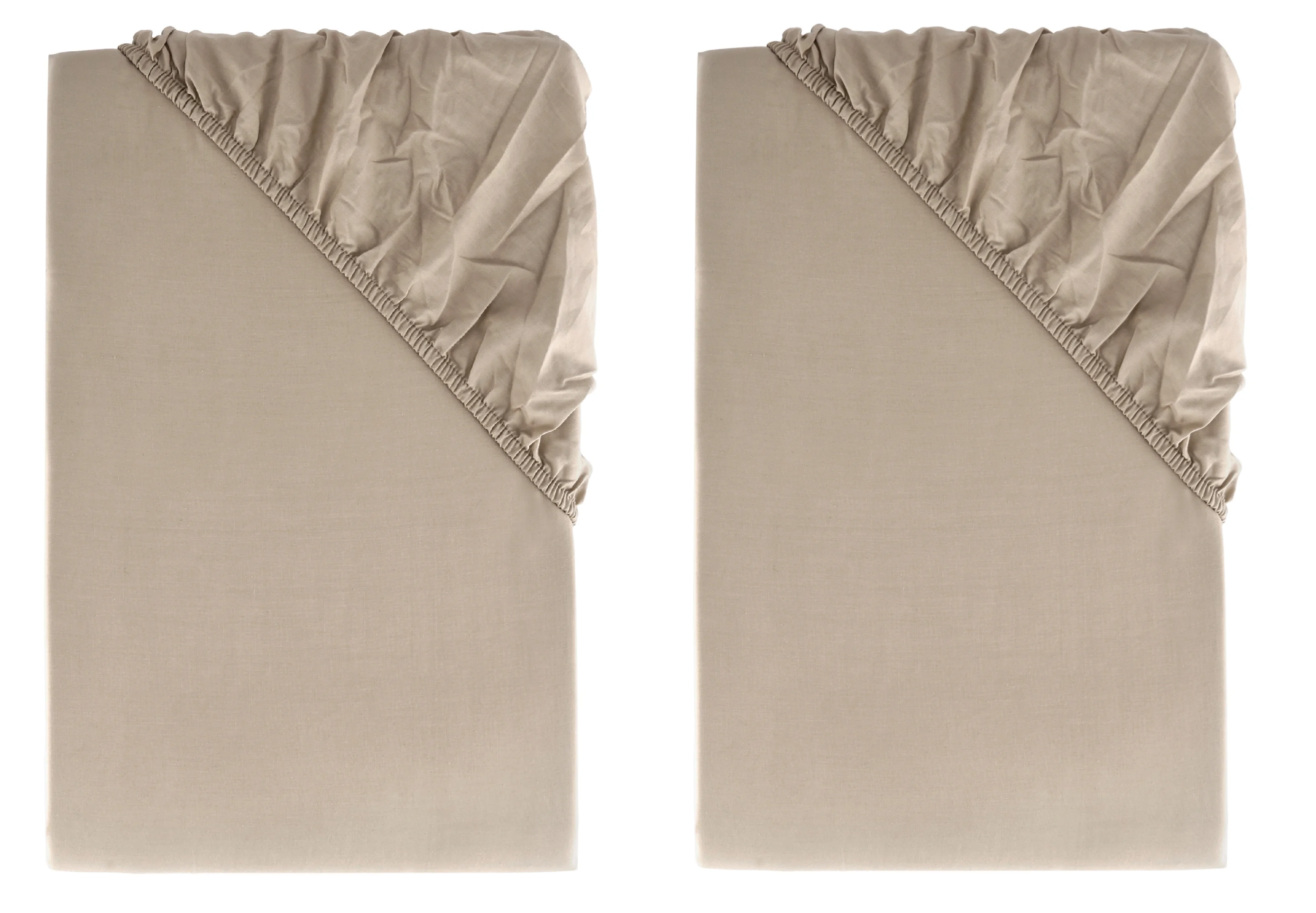 LIVARNO home Perkálová napínacia plachta, 90 – 100 x 200 cm, béžová, 2 kusy