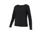 Čierne dámske tričko s dlhým rukávom a lodičkovým výstrihom