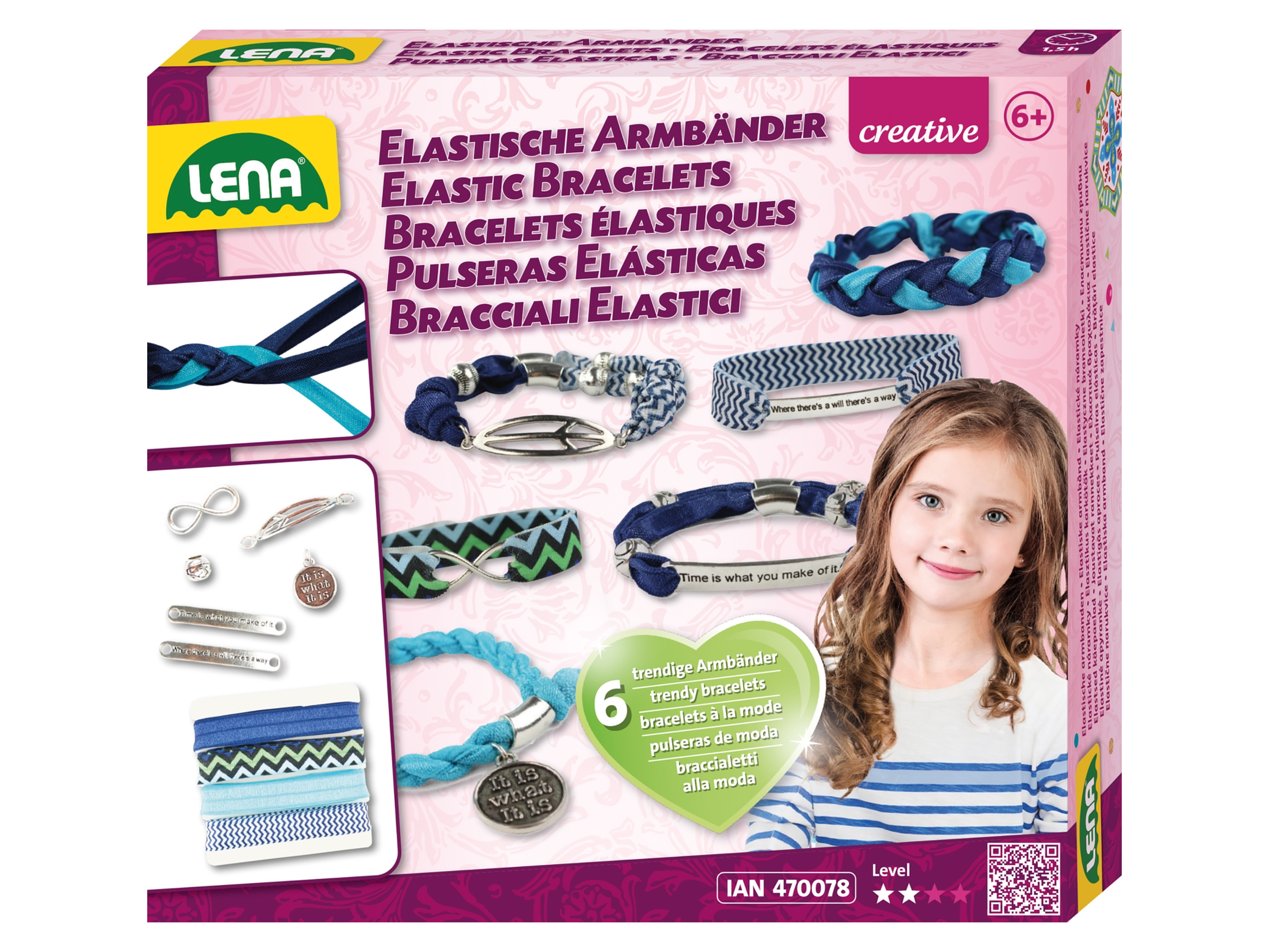 LENA Kreatívna súprava pre dievčatá (elastické náramky)