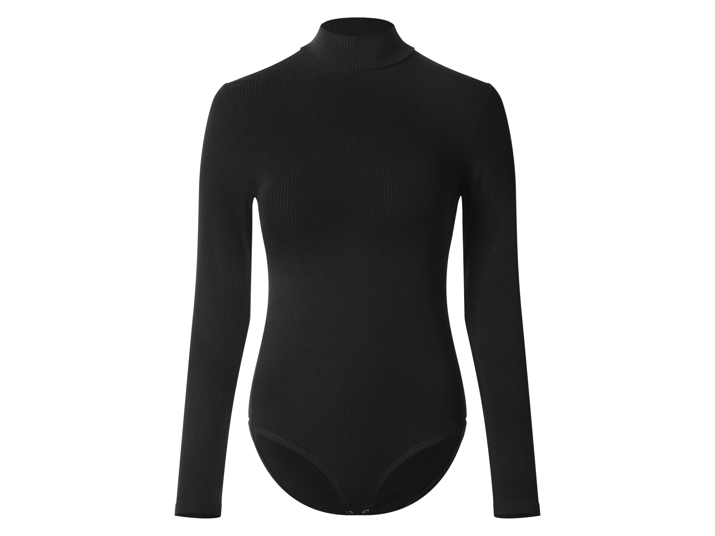 esmara® Dámske rebrované body s dlhým rukávom (čierna, XS (32/34))