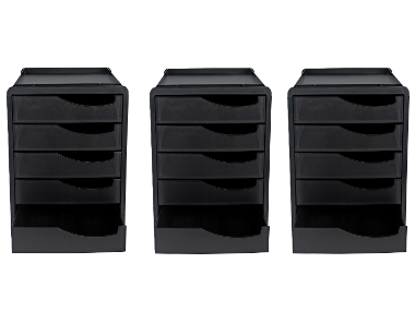 UNITED OFFICE® Kancelársky box s 5 zásuvkami, 3 kusy