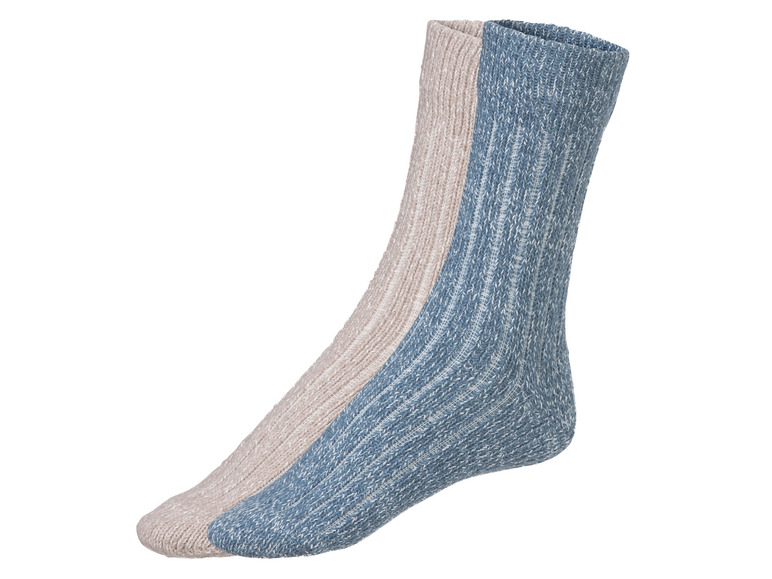 esmara Dámske ponožky, 2 páry (35/38, modrá/béžová)