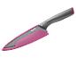 Ružový nôž Tefal s sivou rukoväťou.
