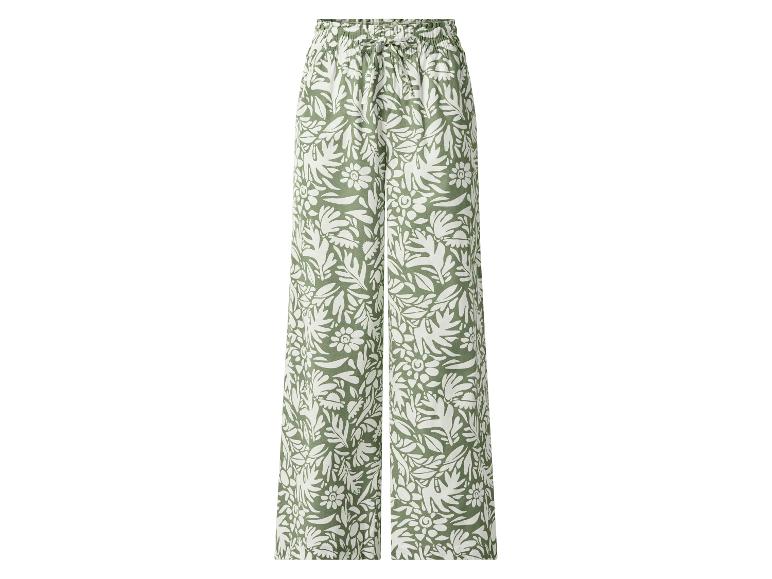 esmara® Dámske nohavice Wide Leg s ľanom Premium (vzor, S (36/38))