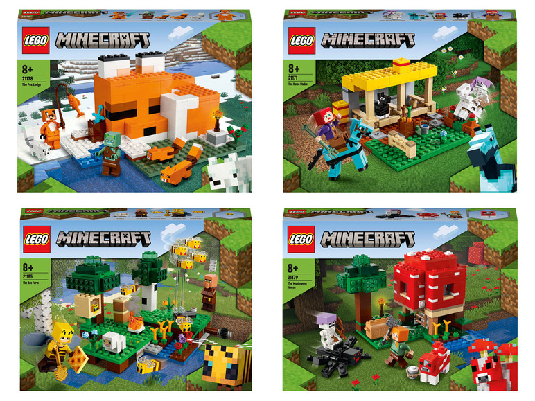 Prejsť na zobrazenie na celú obrazovku: Lego Minecraft 21165 Včelia farma/21171 Konská stajňa/21178 Líščí domček/21179 Hubový domček – obrázok 1