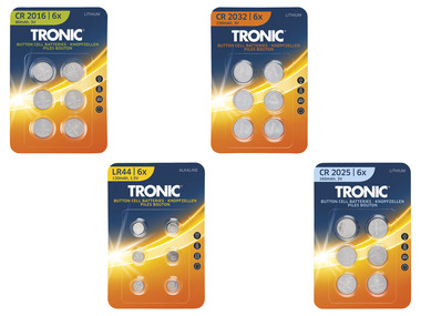 TRONIC® Gombíkové batérie, 6 kusov