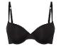 Čierna podprsenka s hladkými košíčkami a širokými ramienkami.