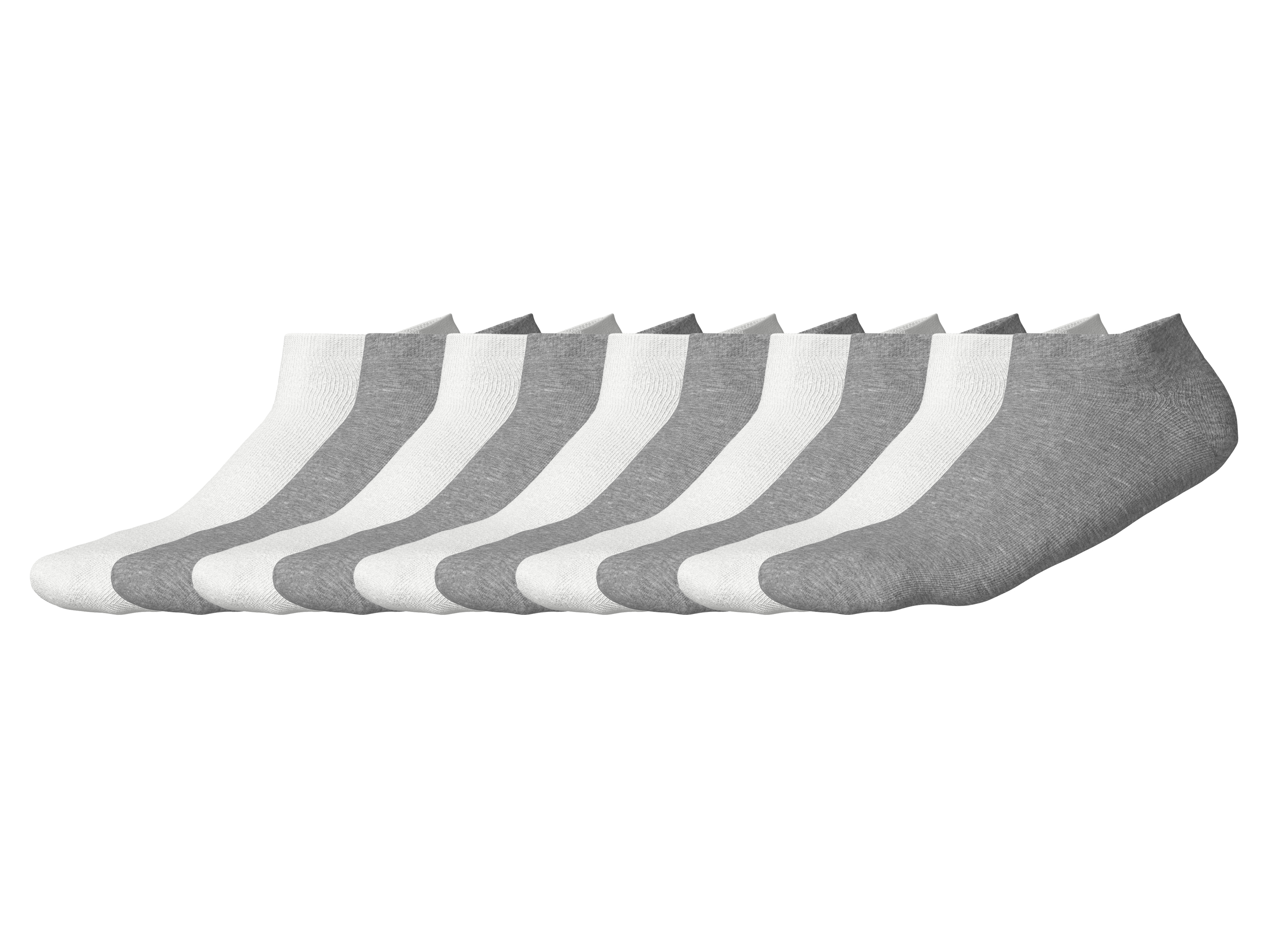 ESMARA® Dámske/Pánske členkové ponožky, 10 párov (biela/sivá, 43/46)