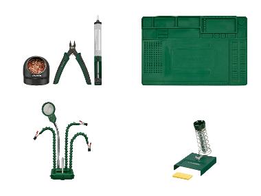 PARKSIDE® Odsávačka cínu, čistič hrotu, štiepacie kliešte/Spájkovacia podložka a stojan/spájkovacia pomôcka s osvetlením