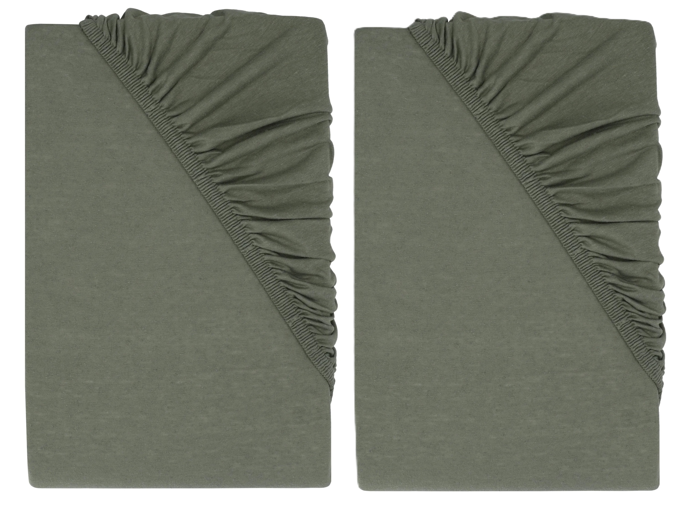 LIVARNO® Napínacia džersejová plachta, 90 – 100 x 200 cm, zelená, 2 kusy