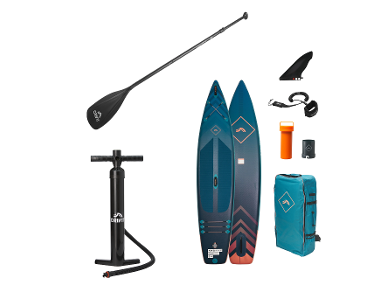 CRIVIT Jednokomorový paddleboard SUP Touring Light Weight + Pumpa na paddleboard + Pádlo na paddleboard
