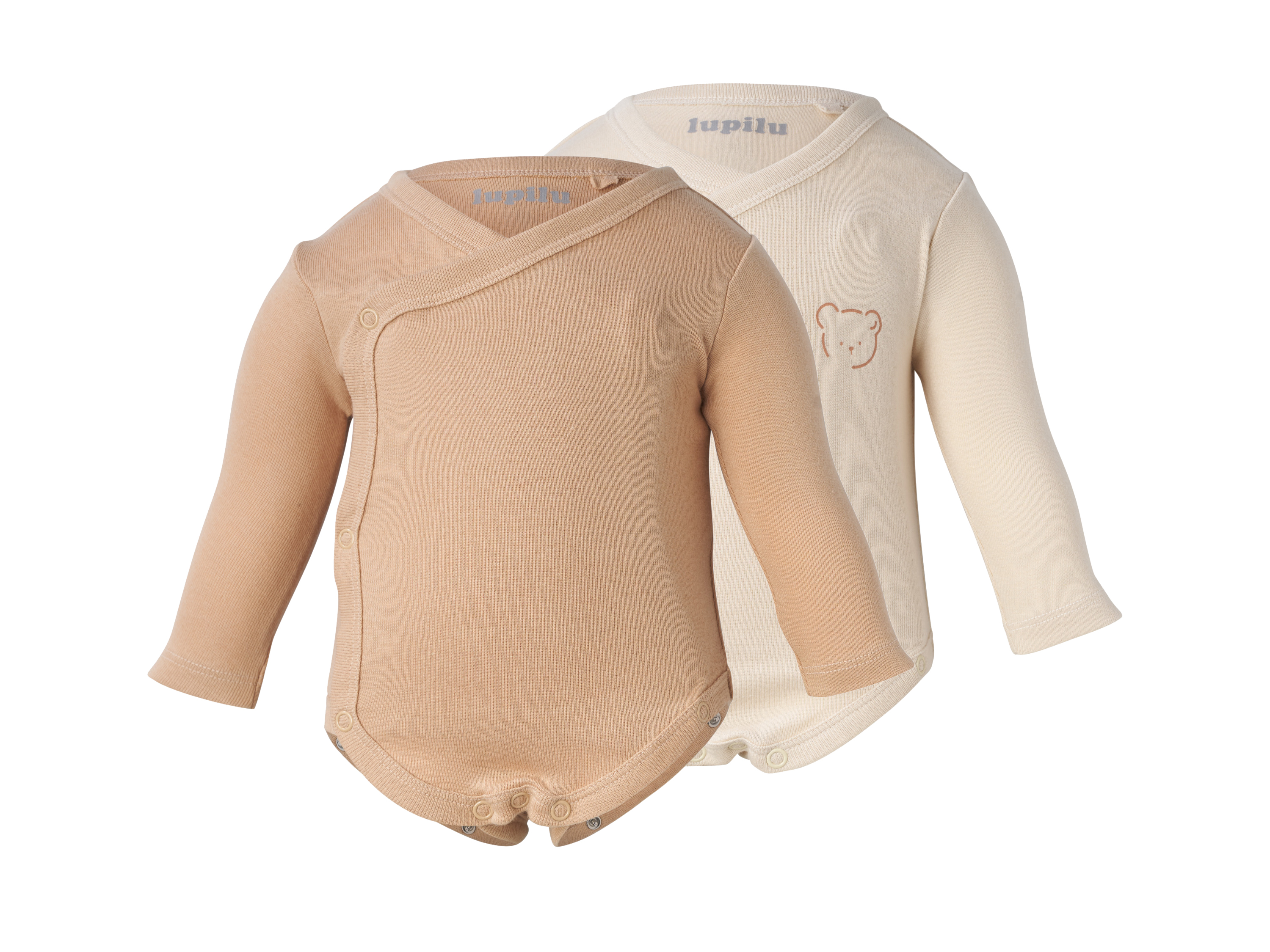 LUPILU® Zavinovacie body pre bábätká, 2 kusy (béžová, 62/68)