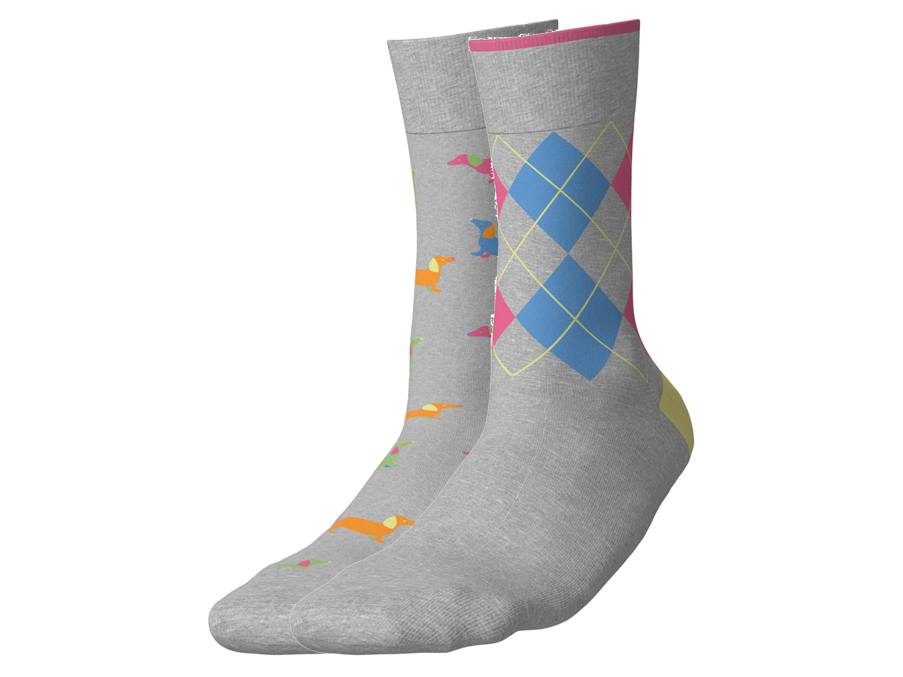 esmara® Dámske/pánske ponožky, 2 páry (psy/káro, 39/42)