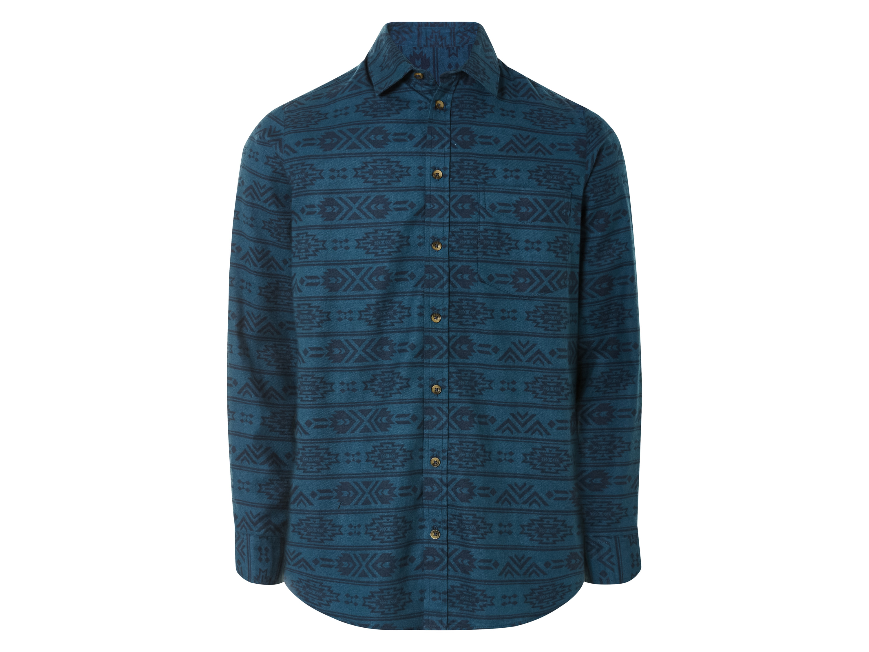 LIVERGY® Pánska flanelová košeľa (L (41/42), vzor/modrá/navy modrá)