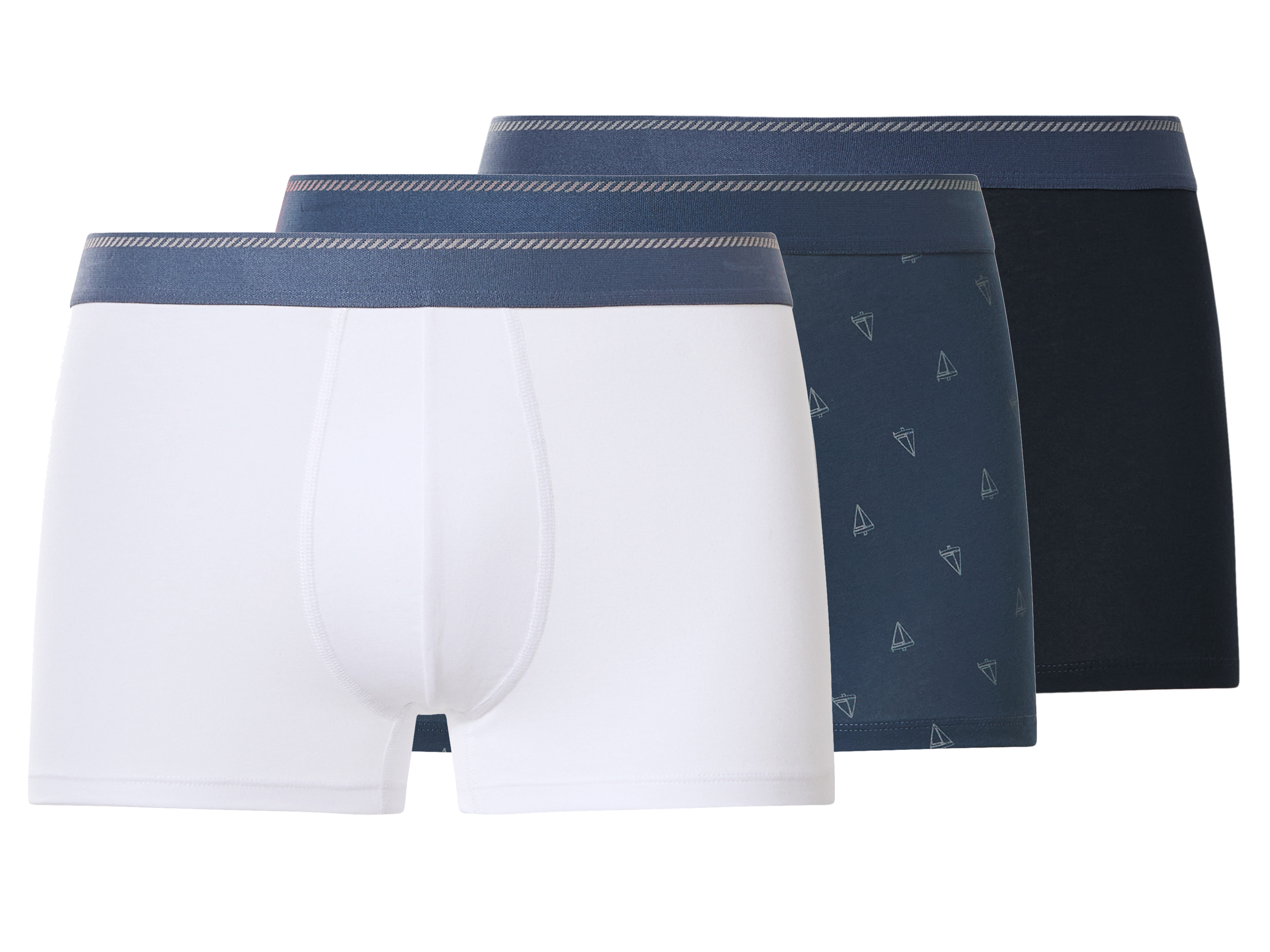 esmara Men Pánske boxerky, 3 kusy (navy modrá/modrá/biela, 6/L)