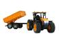 Oranžový traktor s prívesom, diaľkovo ovládaná hračka.