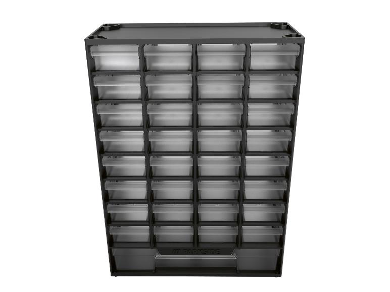 Parkside organizér na náradie s 30 priehľadnými zásuvkami.