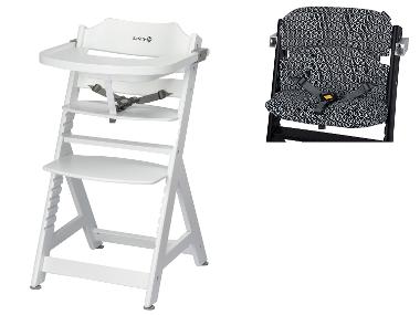 Safety 1st Detská vysoká jedálenská stolička Toto, biela + Vankúš na detskú stoličku Toto, antracitová