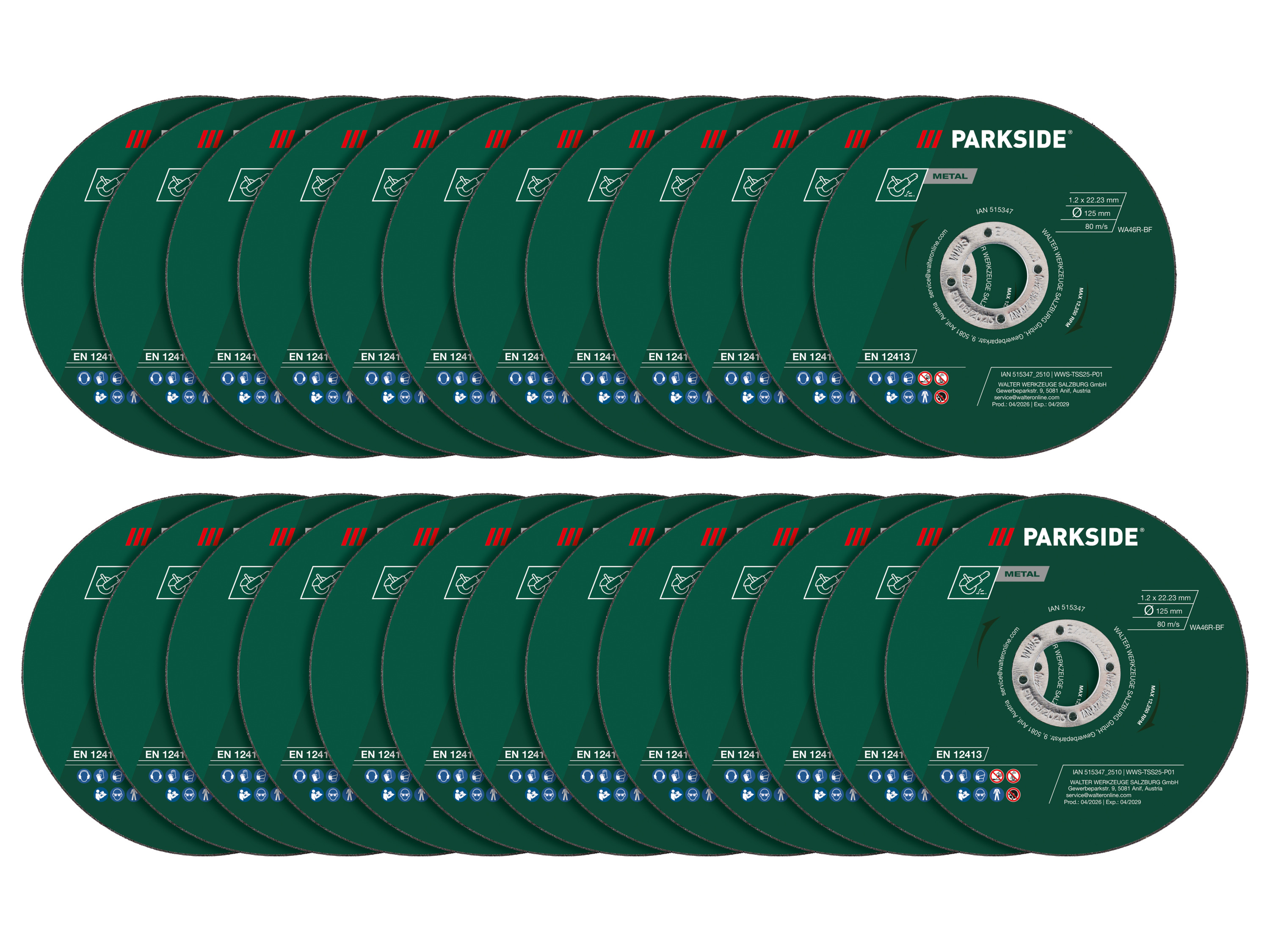 PARKSIDE® Rezné kotúče na kov/Rýchloupínacia matica (25 kusov)