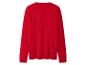 Červený sveter s dlhým rukávom a okrúhlym výstrihom na bielom pozadí.