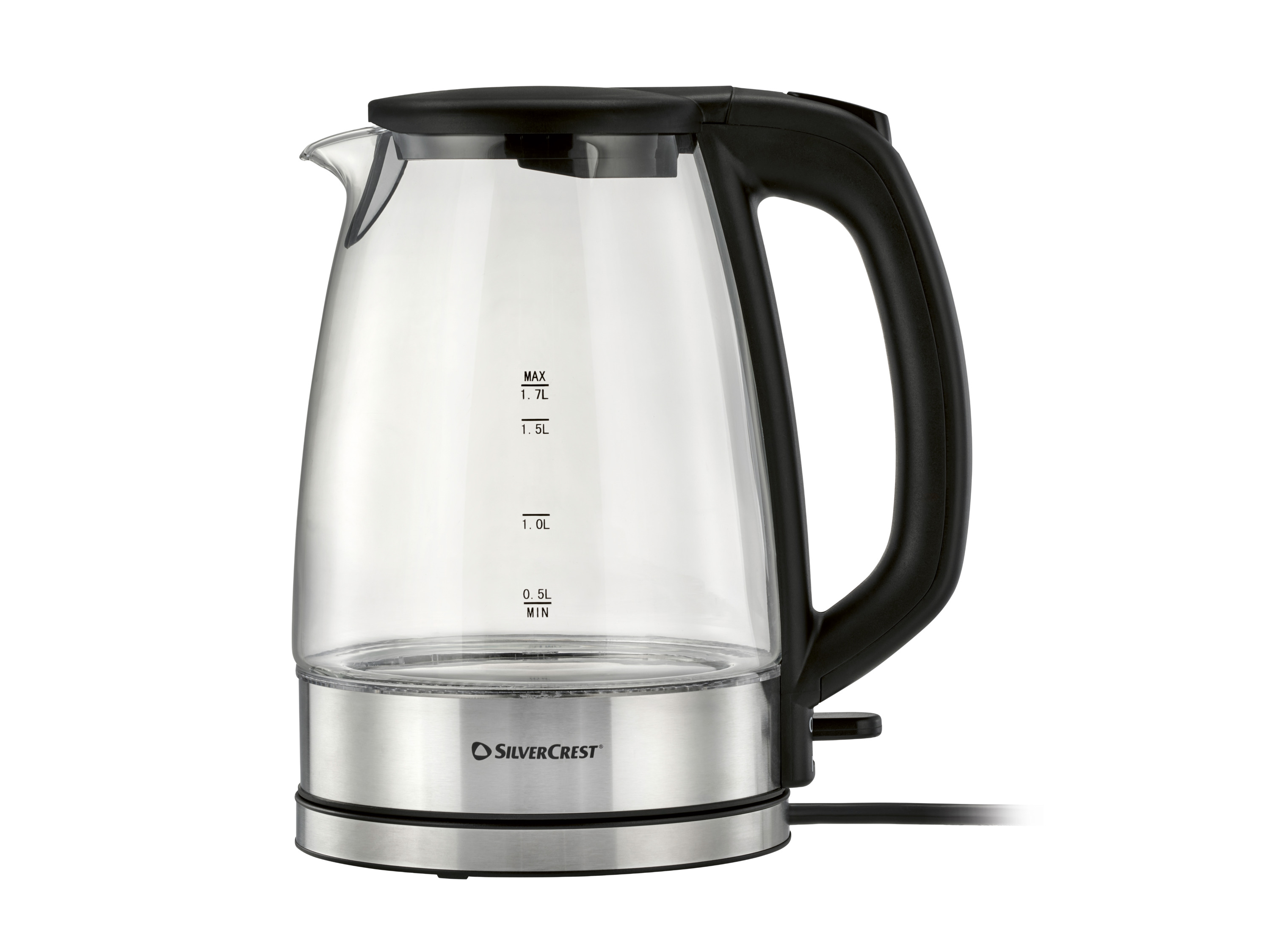 SILVERCREST® Sklenená rýchlovarná kanvica, 1,7 l