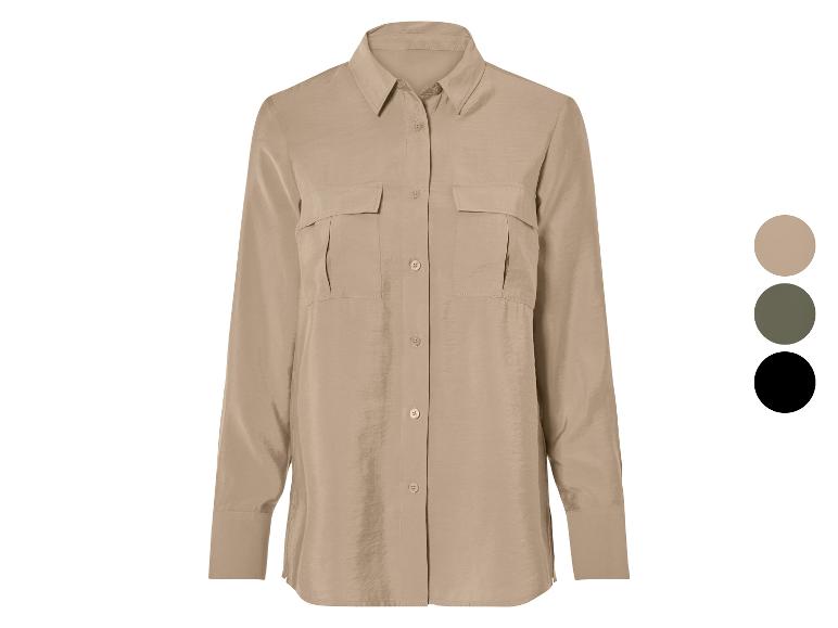 Svetlo hnedá košeľa s dlhými rukávmi a gombíkmi.