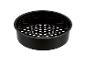 Čierny, okrúhly kôš do teplovzdušnej fritézy s perforovaným dnom