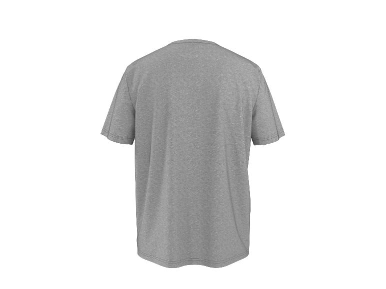 Pánske sivé tričko s krátkym rukávom, pohľad zozadu