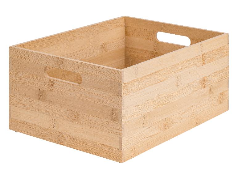 Bambusový úložný box s vyrezanými rúčkami