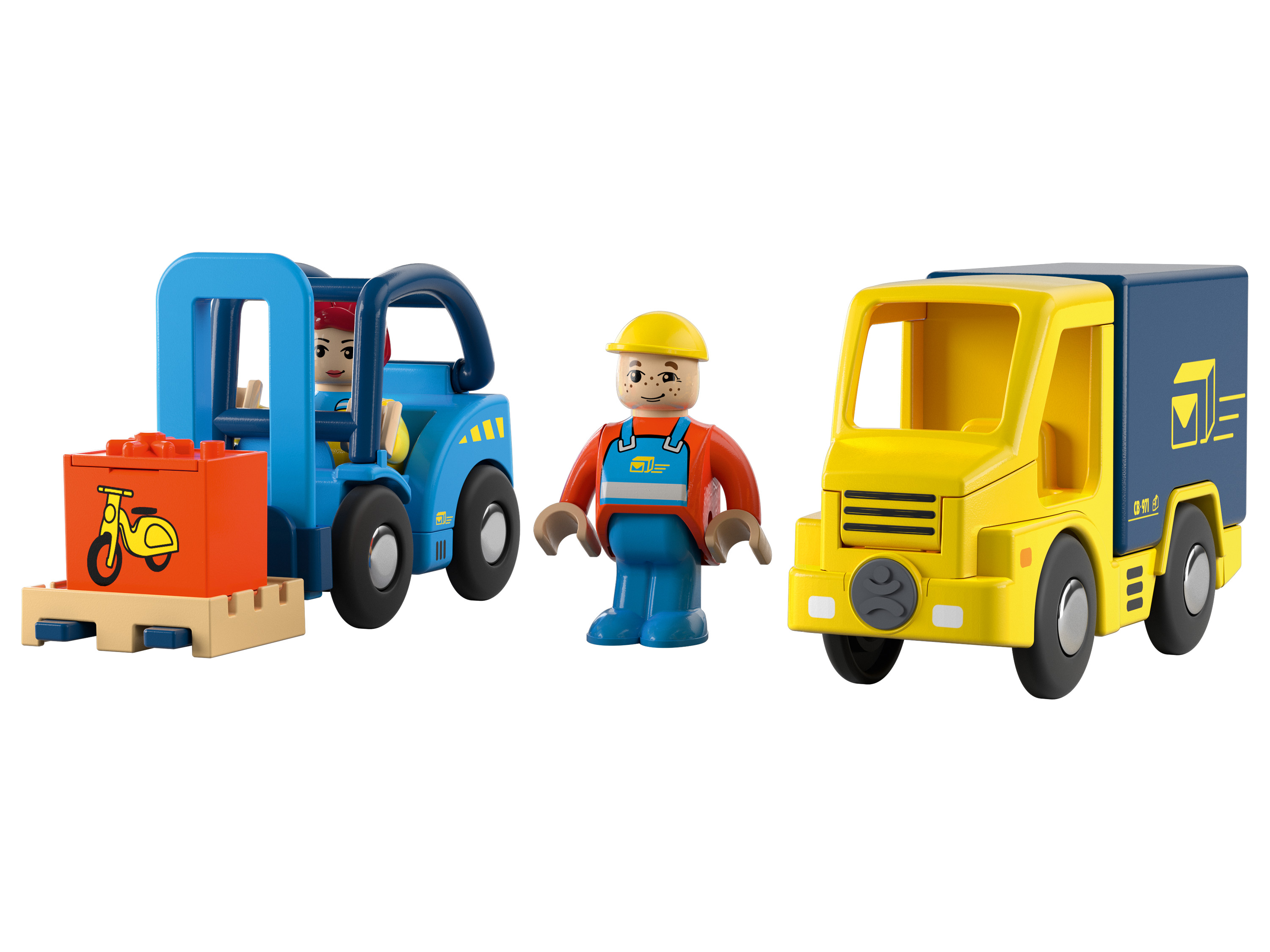 Playtive Tematické vozidlá (poštárske auto s vysokozdvižným vozíkom)