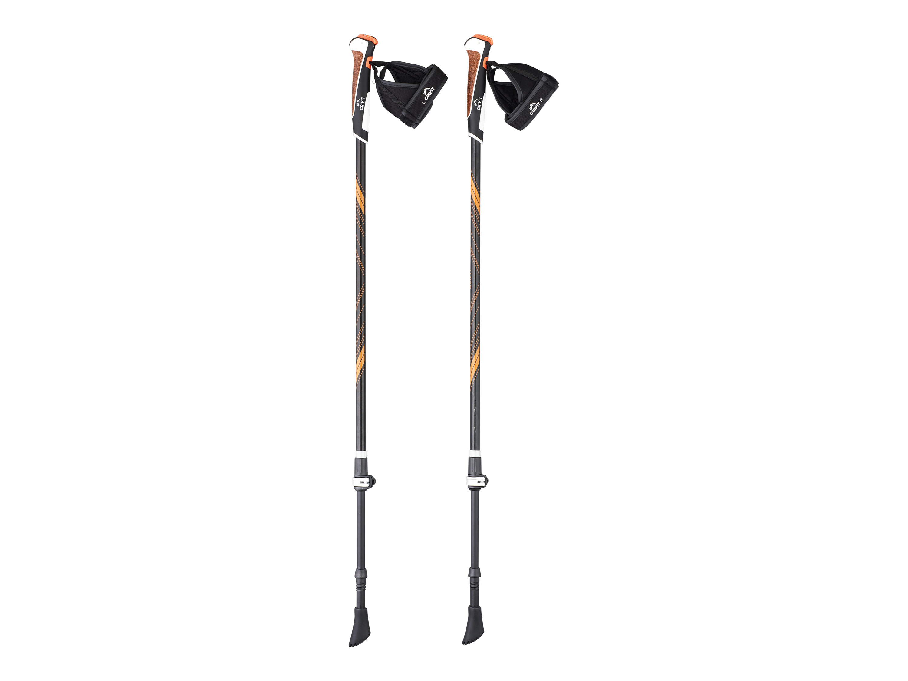 CRIVIT Palice na nordic walking (čierna/oranžová)