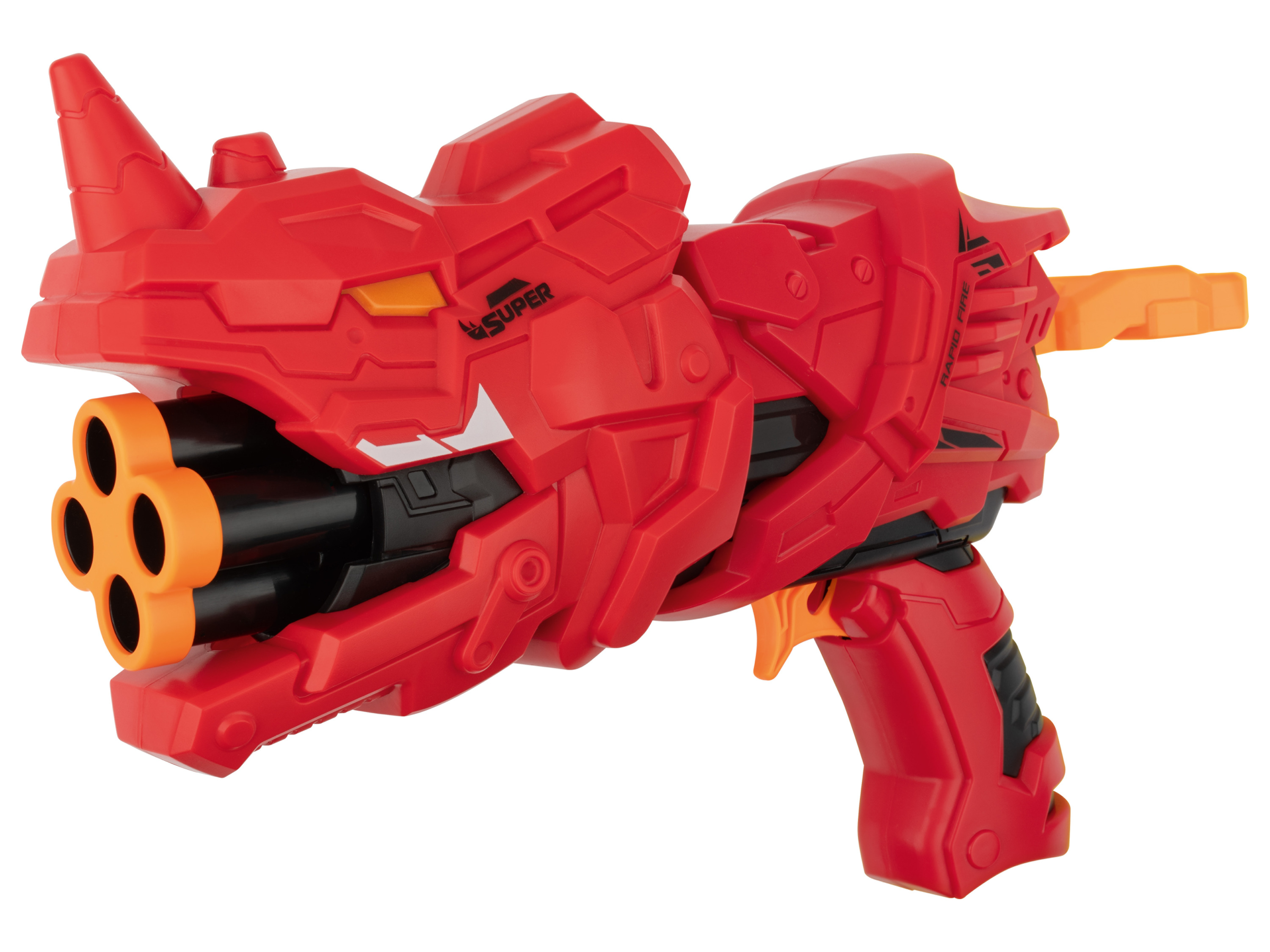 Playtive Pištoľ Soft-Dart v tvare dinosaura (červená)