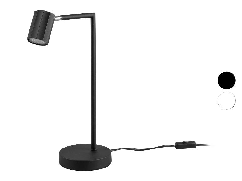 Moderná čierna LED stolová lampa.