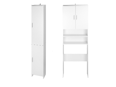 LIVARNO home Skrinka nad práčku Liverpool + Vysoká kúpeľňová skrinka Liverpool, biela