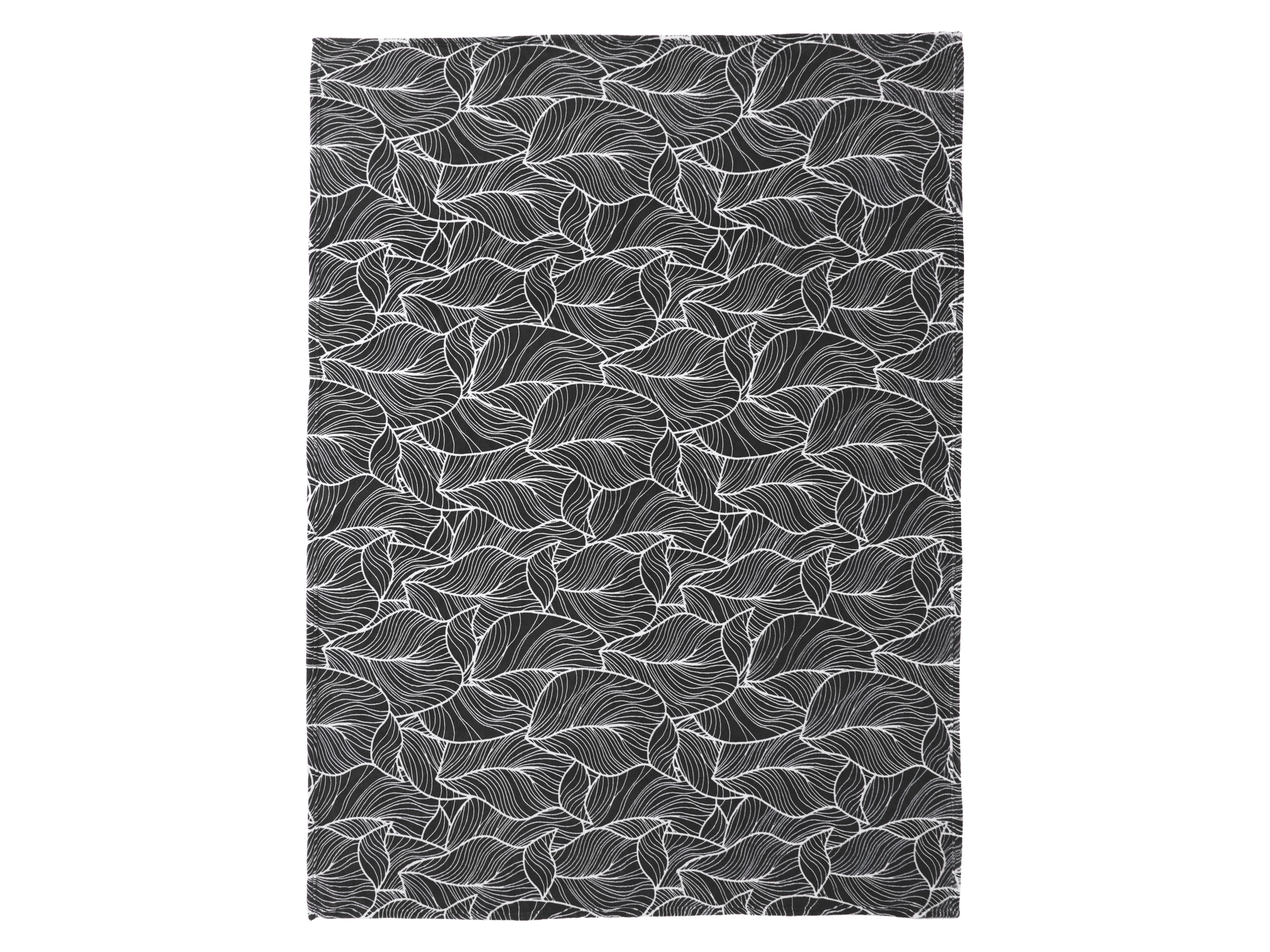 LIVARNO® Deka, 150 x 200 cm (listy/čierna)