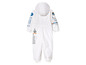 Biely overal pre deti s logami NASA a obrázkami raketoplánu.