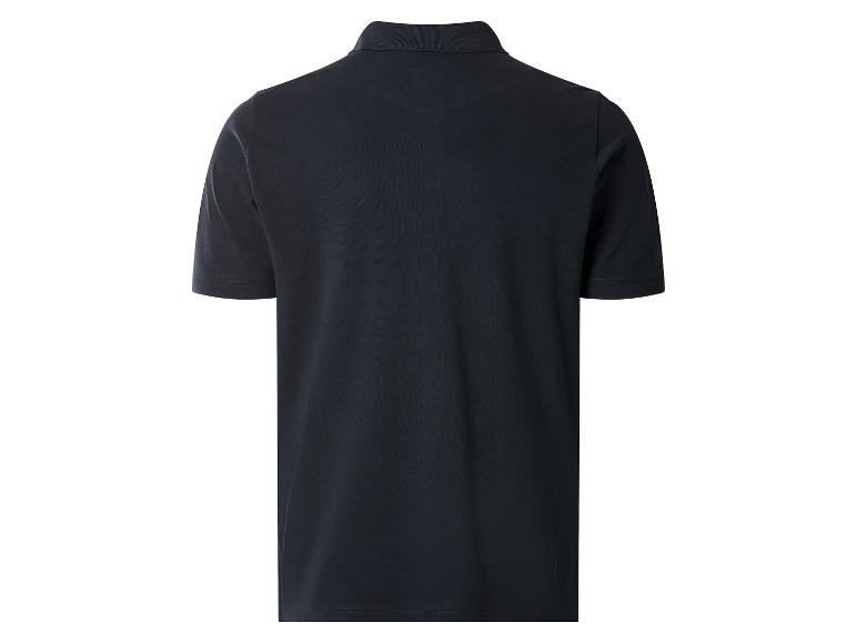 Tmavomodré pánske polo tričko, zadný pohľad.