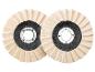 Dva plstené leštiace kotúče pre rotačné náradie.
