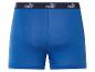 Modré Puma boxerky: čierny pás s logom Puma.