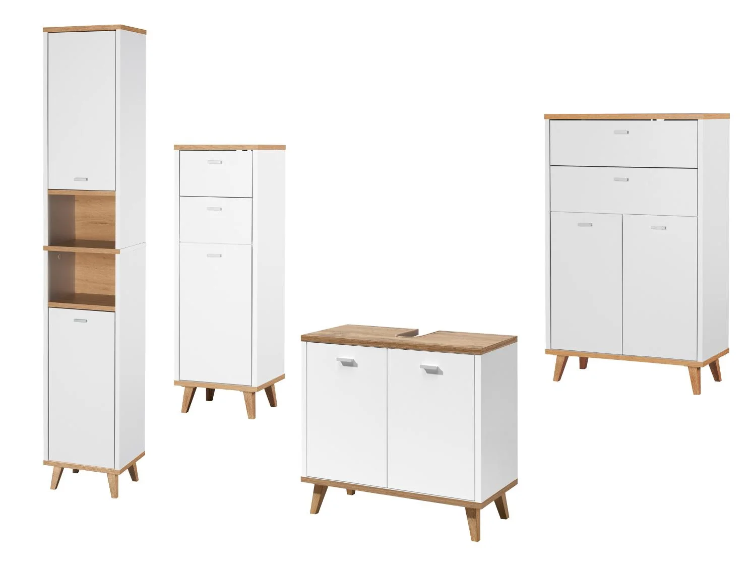 LIVARNO® Súprava kúpeľňových skriniek Corfu, 4-dielna
