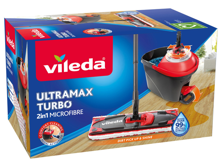Vileda Ultramax Turbo 2v1 mikrovláknová mopovacia sada s vedrom.