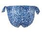Bikinové nohavičky s paisley vzorom v modro-bielej farbe.