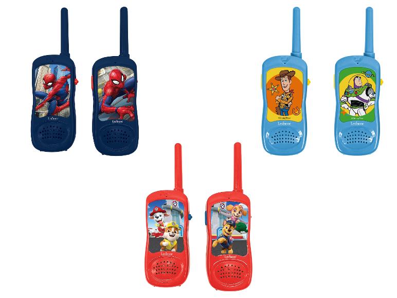 Sada šiestich detských vysielačiek s motívmi Spidermana, Toy Story a Tlapkovej patroly.