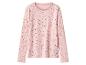 Ružové tričko s dlhým rukávom s tmavými bodkami.