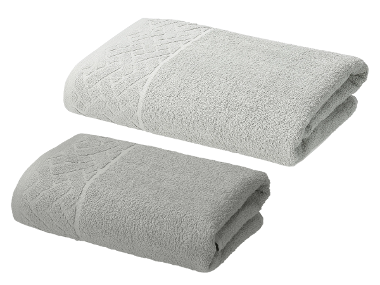 LIVARNO® Froté osuška, 70 x 140 cm + Froté uterák, 50 x 100 cm, sivá